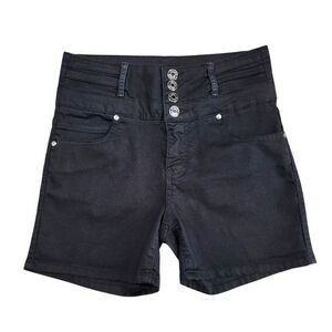 Silver Crush Sculpted Infinite Stretch High Waist Black Denim Shorts Size 5/27